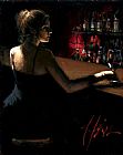Girl at Bar with Red Light-1 by Fabian Perez